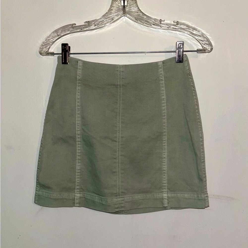 Wild Fable Sage Green Panel Denim Mini Skirt Size 2/ Small